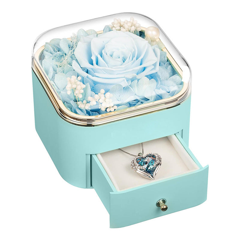 Valentines Day Rose Flower Drawer Jewelry Box