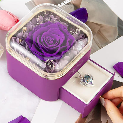 Valentines Day Rose Flower Drawer Jewelry Box