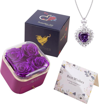 Valentines Day Rose Flower Drawer Jewelry Box