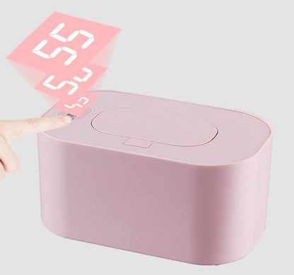 Diaper wipe heater for sensitive baby skin